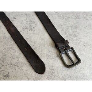 VTG AllSaints Men’s Full Grain Leather Brass belt SOFT Size XL 48.5in Brown